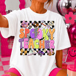 Spooky Teacher Checkered DTF Transfer DTF Heat Press Transfer from Sweet Tee Transfers