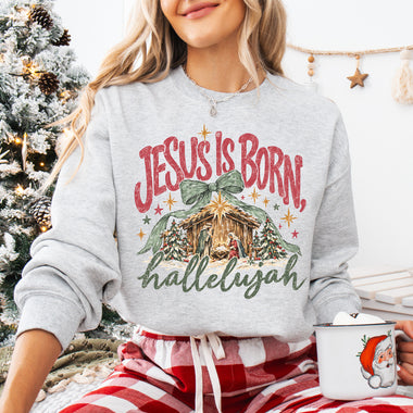Jesus Is Born Hallelujah DTF Transfer DTF Heat Press Transfer from Sweet Tee Transfers