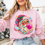 Retro Colorful Santa Claus Christmas DTF Transfer DTF Heat Press Transfer from Sweet Tee Transfers