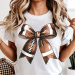 Football Bow DTF Transfer DTF Heat Press Transfer from Sweet Tee Transfers