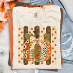 Fall Pumpkin Patchwork Striped Polkadots DTF Transfer DTF Heat Press Transfer from Sweet Tee Transfers