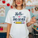Hello Second Grade DTF Transfer DTF Heat Press Transfer from Sweet Tee Transfers