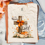Give Thanks to the Lord Fall Cross DTF Transfer DTF Heat Press Transfer from Sweet Tee Transfers