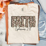 Faith Leopard Print Ephesians 2:8 DTF Transfer DTF Heat Press Transfer from Sweet Tee Transfers