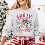 Holly Jolly Teacher DTF Transfer DTF Heat Press Transfer from Sweet Tee Transfers