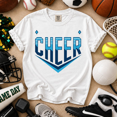 Cheer Blue DTF Transfer DTF Heat Press Transfer from Sweet Tee Transfers