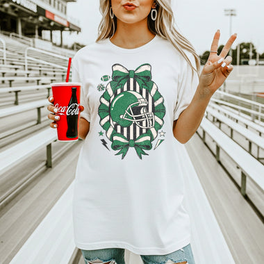 Green Football Helmet DTF Transfer – Coquette DTF Heat Press Transfer from Sweet Tee Transfers