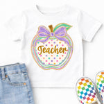 Teacher Apple Polka Dots DTF Transfer DTF Heat Press Transfer from Sweet Tee Transfers