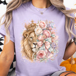Lion Head with Flowers DTF Transfer DTF Heat Press Transfer from Sweet Tee Transfers