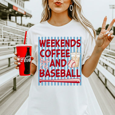 Weekends Coffee and Baseball Mom DTF Transfer DTF Heat Press Transfer from Sweet Tee Transfers