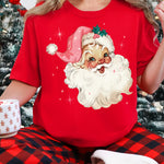 Vintage Santa Pink Hat DTF Transfer DTF Heat Press Transfer from Sweet Tee Transfers