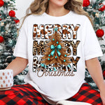 Merry Christmas Stacked Western DTF Transfer DTF Heat Press Transfer from Sweet Tee Transfers