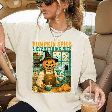 Pumpkin Spice and Everything Nice Halloween DTF Transfer DTF Heat Press Transfer from Sweet Tee Transfers