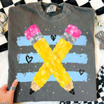 Preppy Fingerpaint Pencils DTF Transfer DTF Heat Press Transfer from Sweet Tee Transfers
