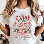 Candy Cane Lane Frost Kisses and Cocoa Wishes DTF Transfer DTF Heat Press Transfer from Sweet Tee Transfers