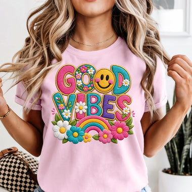 Good Vibes DTF Transfer DTF Heat Press Transfer from Sweet Tee Transfers