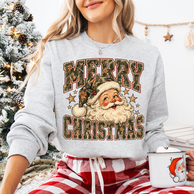 Vintage Camouflage Santa Christmas DTF Transfer DTF Heat Press Transfer from Sweet Tee Transfers
