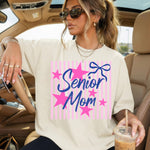 Senior Mom Striped Stars DTF Transfer DTF Heat Press Transfer from Sweet Tee Transfers