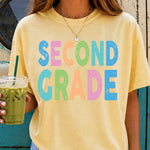 Back to School Pastel Bold Letters Second Grade DTF Transfer DTF Heat Press Transfer from Sweet Tee Transfers