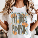 Hey There Pumpkin Striped DTF Transfer DTF Heat Press Transfer from Sweet Tee Transfers