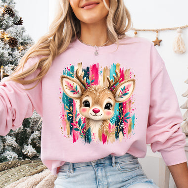 Colorful Reindeer DTF Transfer DTF Heat Press Transfer from Sweet Tee Transfers