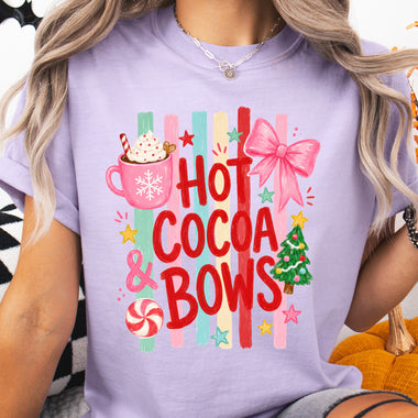 Hot Cocoa & Bows DTF Transfer DTF Heat Press Transfer from Sweet Tee Transfers
