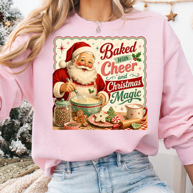Baked with Cheer Santa DTF Transfer DTF Heat Press Transfer from Sweet Tee Transfers