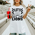 Let's Go Lions School Mascot DTF Transfer DTF Heat Press Transfer from Sweet Tee Transfers
