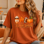 Tis the Season Football Pumpkin Leaf DTF Transfer DTF Heat Press Transfer from Sweet Tee Transfers