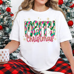 Merry Christmas Gold Sparkle DTF Transfer DTF Heat Press Transfer from Sweet Tee Transfers