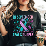 In September We Wear Teal and Purple DTF Transfer DTF Heat Press Transfer from Sweet Tee Transfers