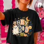 Hey Boo Ghost Halloween DTF Transfer DTF Heat Press Transfer from Sweet Tee Transfers