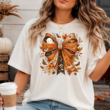 Floral Fall Ghost Coquette Bow DTF Transfer DTF Heat Press Transfer from Sweet Tee Transfers
