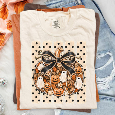 Cream Striped Polka Dot Fall DTF Transfer DTF Heat Press Transfer from Sweet Tee Transfers