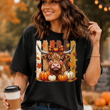 Pumpkin Highland Cow DTF Transfer DTF Heat Press Transfer from Sweet Tee Transfers