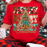 Merry Christmas Stacked Western Bow DTF Transfer DTF Heat Press Transfer from Sweet Tee Transfers