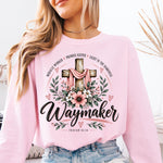 Waymaker Floral Cross Faith DTF Transfer DTF Heat Press Transfer from Sweet Tee Transfers