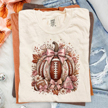 Football Patch Pumpkin DTF Transfer DTF Heat Press Transfer from Sweet Tee Transfers