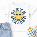 Checkered Smiley Sixth Grade DTF Transfer DTF Heat Press Transfer from Sweet Tee Transfers