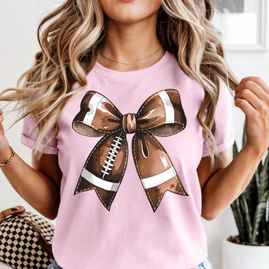 Football Bow DTF Transfer DTF Heat Press Transfer from Sweet Tee Transfers