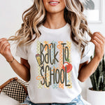 Back To School Striped DTF Transfer DTF Heat Press Transfer from Sweet Tee Transfers