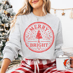 Merry and Bright Circle DTF Transfer DTF Heat Press Transfer from Sweet Tee Transfers