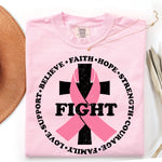 Breast Cancer Cross Fight DTF Transfer DTF Heat Press Transfer from Sweet Tee Transfers