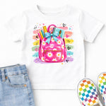 Back to School Brushstroke Backpack DTF Transfer DTF Heat Press Transfer from Sweet Tee Transfers