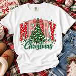 Merry Christmas Tree with Bow DTF Transfer DTF Heat Press Transfer from Sweet Tee Transfers