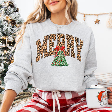 Merry Cheetah with Tree DTF Transfer DTF Heat Press Transfer from Sweet Tee Transfers