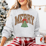 Merry Cheetah with Tree DTF Transfer DTF Heat Press Transfer from Sweet Tee Transfers