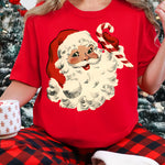 Vintage Santa with Candy Cane DTF Transfer DTF Heat Press Transfer from Sweet Tee Transfers