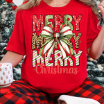 Merry Christmas Stacked Polka Dot DTF Transfer DTF Heat Press Transfer from Sweet Tee Transfers