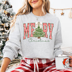 Merry Christmas Tree Red Gingham DTF Transfer DTF Heat Press Transfer from Sweet Tee Transfers